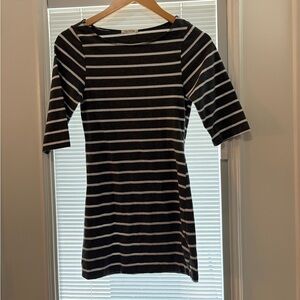 Heart Hips White and Gray Bateau Neck Mini Dress